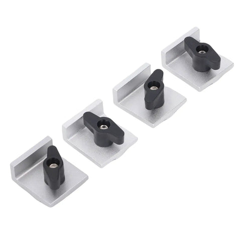 Four Heavy Duty T Track Stop Block With Knobs For Aluminum Alloy Systems on white background