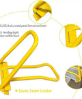 Eaves Seam Locker HTSL25E2 edge folding tool for standing seam metal roofs, yellow with 1-inch bending depth and 8.5-inch jaw width.