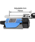 Two Pack ME 8108 Momentary Limit Switch With Rotary Adjustable Roller Lever Arm for CNC, Laser, Plasma, and Arduino, 70mm arm