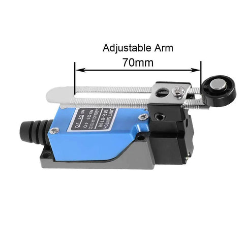 Two Pack ME 8108 Momentary Limit Switch With Rotary Adjustable Roller Lever Arm for CNC, Laser, Plasma, and Arduino, 70mm arm