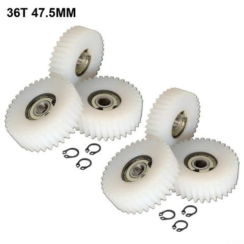 Planetary Gear Set For Electric Bicycle With 36 Tooth Nylon Gears 608 Bearing Stainless Silent Drive Assembly For Bafang Hub Motor Repair Kit Skew Gear Lightweight Durable Upgrade For Smoother Quiet Rides displayed with 5 nylon gears and circlips