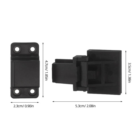 1 Pair Dust Cover Hinges for Vinyl Record Player with Soft Close Damping, black durable hardware shown with dimensions