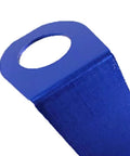 Close-up of Beefed Up Radiator Stay Mount Bracket For EG 92-95 Civic, heavy-duty blue aluminum part, DIY car upgrade component.