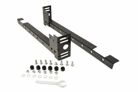 Tough As Nails Steel Bed Frame Extension Bracket Set with bolts and washers for connecting metal rails and headboards.