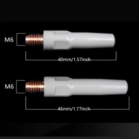 10Pcs Welding Torch Tips Set Pro Grade Copper Tips 0.8/1.0/1.2mm M6x40mm High Conductivity Nozzles, two copper tips, M6 thread