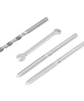 Heavy Duty Swage Lag Screw Cable Railing Kit With Stainless Steel 316 Left Right Thread For Wooden Poles And Decks No Fuss Setup Outdoor Ready Includes Wrench Drill Bit And 60 Screws components on display