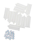Dual Component AB Glue Cartridge With Piston For Epoxy Gun Adhesive Dispenser Tubes Plastic Dual Glue Tube For Pro Shop And DIY Use High Volume Reliable Flow For Large Batch Dispensing With Mixer Continuous, white plastic cartridges and mixer caps