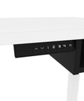Detail view of the height adjustment control panel on Badass L Shape Standing Desk With Smooth Height Adjustment 72 Inch Wide.