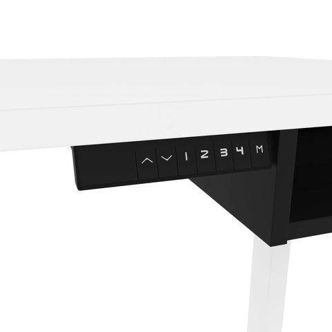 Detail view of the height adjustment control panel on Badass L Shape Standing Desk With Smooth Height Adjustment 72 Inch Wide.