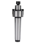 400R 50 22 4T Face End Mill Set With MT3 Holder And 10 Carbide Inserts For Milling Machines CNC Boring And Drilling, steel MT3 holder viewed from the front.