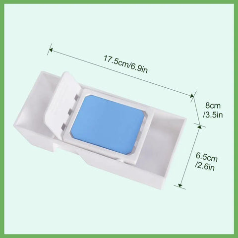 All In One Dope Hobbyist Model Tools Kit With Curved Scissors Tweezers Sponge Pad And More Perfect For Gundam Aircraft And Tank Models Decal And Detailing Set For Serious Builders showing dimensions of blue sponge pad case, 17.5cm x 8cm x 6.5cm.