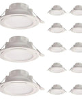 UWYTGF 13 Pack Retrofit Led Recessed Lighting 4 Inch with white smooth trim, showing multiple LED can lights from above.