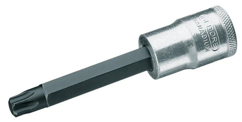 Torx bit from 40 Piece One Half Inch Drive Socket And Spanner Set Pro Grade With Dual Color Foam Tool Module