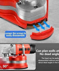 Heavy Duty Angle Grinder And Concrete Polisher With Six Speed Settings For Smooth Wall And Floor Finish showing disassembly instructions and planning capability at 90 degrees.