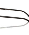Side view of RJ9551S Square Sunglasses For Narrow Faces That Fit Like A Glove Matte Brown On Gold Frame With Light Grey Gradient Lenses 48 mm