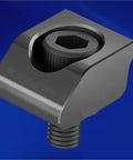 Ultra Precision Straight Line Mini Vise For Cnc Centers Featuring Unidirectional Travel and Boss Level Grip close-up on hex adjustment screw.