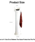 Heavy Duty White Coffee Grounds Storage Bin With Removable Base For Espresso Prep ABS Plastic Matte Finish, size dimensions shown.