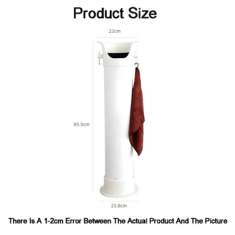 Heavy Duty White Coffee Grounds Storage Bin With Removable Base For Espresso Prep ABS Plastic Matte Finish, size dimensions shown.