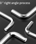 Solid 9 Piece Hex Key Tool Set With Tough Coating For Heavy Duty Jobs And Quick Fixes At Home Or Shop Perfect For Pros Who Need Durable Allen Wrenches That Last Longer Than The Rest, 90° bent steel hex keys