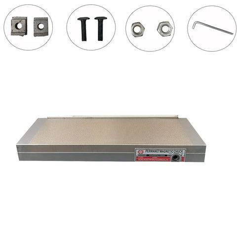 6x16 Inch Fine Pole Permanent Magnetic Chuck For Surface Grinding Machine, Sealed Rectangular Chuck With One Piece Top Plate And Removable Handle