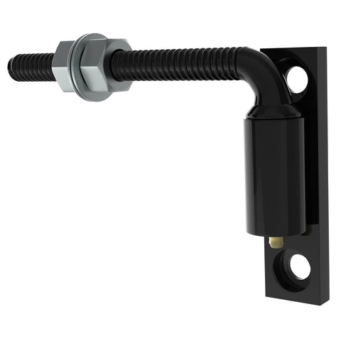 5/8 In J-Bolt Gate Hinge Set, Heavy-Duty Steel For Wooden And Iron Gates, Hole Base Mount, Black Powder Coated, Rust-Resistant
