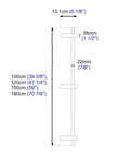 Diagram of Heavy Duty Modern Stainless Steel Door Handles Black Coated Push Pull For Entry Doors Double Sided Pulls 180cm Long