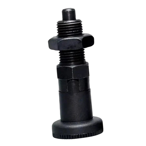 Sturdy Carbon Steel Indexing Plunger with Nylon Grip Knob, M20x1.5 thread, ideal for secure positioning in workshops.