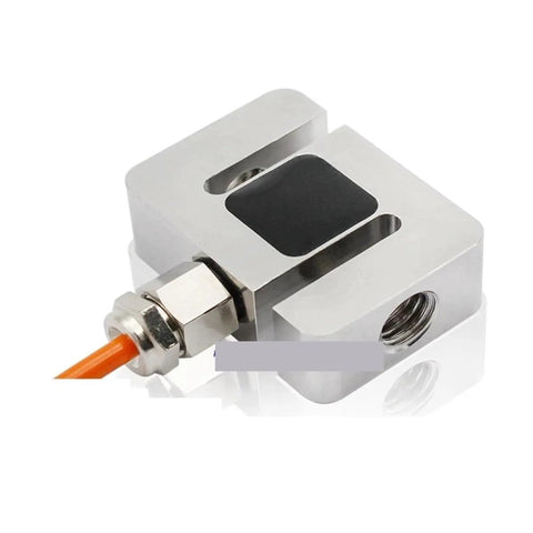 S Type Load Cell Sensor 0 To 2 Kg For Tension And Pressure Measurement Heavy Duty Industrial Lab Weighing Scale Component For DIY Projects Delivers Precise Readouts And Reliable Performance. silver S-type load cell with threaded mount and cable