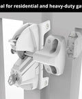 Deluxe Rekeyable Gate Latch Delivers Secure Double Sided Locking For Privacy Fences No Sweat Quick Install White Weatherproof Finish on heavy-duty gate.