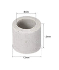 Ceramic insulation tube with 8 mm bore, 12 mm outer diameter and 12 mm height; alumina porcelain high-temp insulator.