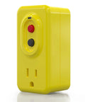 Manual Reset GFCI Outlet Adapter For Indoor Use, 15 Amp Grounded 3-Prong Socket, UL Listed, Yellow, 1 Pack, self-test buttons