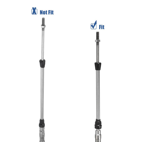 Comparison of fit and not fit connectors for Two Pack 20Ft Marine Throttle And Shift Remote Control Box Cable For Yamaha Outboard Boats.