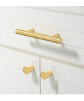 Gold Brass Cabinet Drawer Pull Handles For Cabinets And Furniture, Long Easy Grip Knobs With Classic Polished Finish, DIY Friendly Hardware