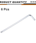 Six-Piece Ball End Hex Key Wrench Set 4mm Dope Chrome-Vanadium Steel L Shaped Hex Wrenches With Long And Short Arm For Home Bike Motorcycle Repair Built To Last single wrench