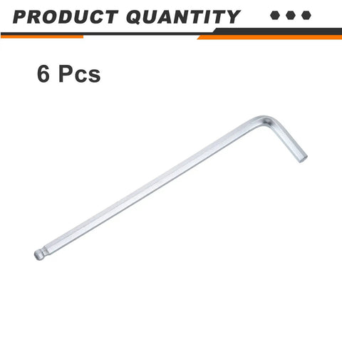 Six-Piece Ball End Hex Key Wrench Set 4mm Dope Chrome-Vanadium Steel L Shaped Hex Wrenches With Long And Short Arm For Home Bike Motorcycle Repair Built To Last single wrench