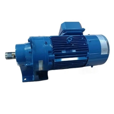 Rock Solid Heavy Duty Gear Reducer For Industrial Motors Built Tough To Smoothly Dial In Speed And Amp Up Power Transmission While Controlling Torque With Bulletproof Reliability Sealed Fresh In Box, blue motor with gearbox.