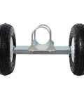 Heavy Duty Dual Gate Wheel With 10 Inch Pneumatic Tires designed for smooth rolling on grass or concrete, supports 300 pounds.