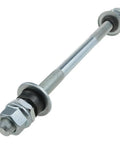 Heavy Duty Bicycle Axle 185mm And 7.28 Inch Front And Rear Hub Axle Three Eighths Inch 26 TPI Silver Cone Lock Nut Washer Kit 1pc