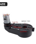 High Speed 24V 30000RPM Gearbox For Electric Cars Replacement Motor Gearbox For Ride On Toys Two Pack; side view with size dimensions