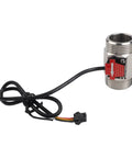 Water Flow Sensor Switch Hall Effect DN25 Stainless Steel Body For Industrial Water Systems And Heaters Precise 2 To 50 L Per Minute Measurement With 595 Pulses Per Liter Built Tough Wear Resistant Shaft, side view with cable