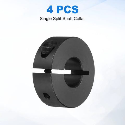Four Piece Split Shaft Collar Set With 14mm Bore And 35mm Outer Diameter 12mm Thick Carbon Steel Black Oxide Lock Collar Clamp