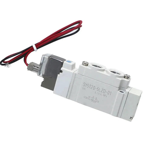Top Tier 2 Position Single Type Sy5120-5mse-c4 Pneumatic Solenoid Valve with red and black wires for industrial control