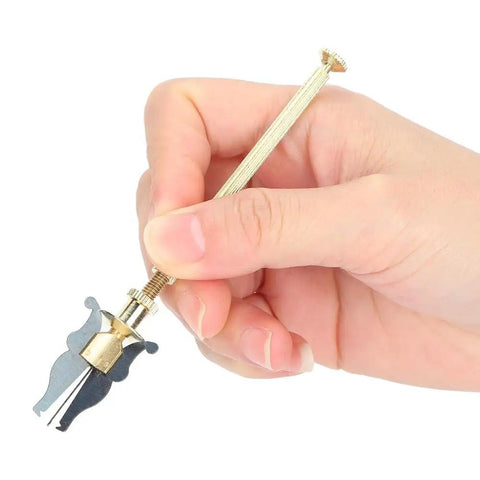 Hand holding Non Slip Alloy 3 Fork Holding Locking Clamp For Watch Movement Balance Wheel Precision Pro Tool Clock Repair For Watchmakers