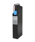 Apollo 24V 20Ah Lithium Ion Battery for Electric Pallet Jack Truck A-1037 with black casing and blue connector, designed for quick swaps.