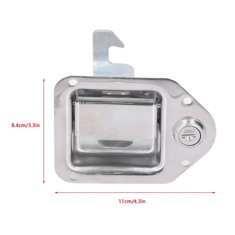 Top Shelf Heavy Duty Truck Toolbox Lock Handle With Two Keys Forged From Genuine 304 Stainless Steel Bright Chrome Paddle Latch Secures Gear For Rv Atv Utv Trailers