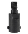 Angle grinder chuck adapter, black metal with threaded shaft and two side screws