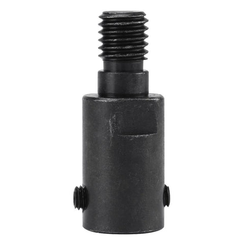 Angle grinder chuck adapter, black metal with threaded shaft and two side screws