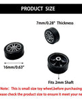 Dope Mini 16mm Toy Car Wheel Set With 10 Shaft Axles For DIY Model RC Cars Trucks And Robots size illustration