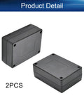 Built Tough Abs Plastic Junction Box For Circuit Boards Dustproof Electronics Project Enclosure Housing Black 3.54 By 2.56 By 1.42 Inches Two Pack showing two boxes at angle.