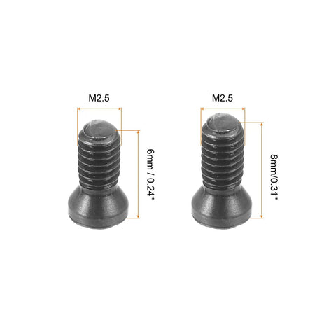 Badass M2.5 Torx Screws Delivering Twenty Pieces Of Drop Dead Tough 12.9 Alloy Steel Fasteners Packaged With A T8 Wrench For Carbide Inserts That Lock Down Tight On Every Shop Rig. M2.5 screws, 6mm and 8mm lengths.